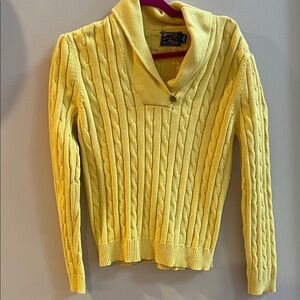 American Living Yellow Cable Knit Sweater